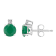 5mm Round Emerald with Diamond Accents 14k White Gold Stud Earrings