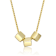 Cube Beaded Statement Necklace In 14K Gold Over Brass