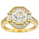 Diamond Simulant Old European Cut And White Zircon Ring In 18K Gold Over
Sterling Silver 3.28ctw