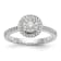Rhodium Over 14K White Gold Lab Grown Diamond Cluster Engagement Ring 0.478ctw