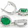 Emerald And Zircon Drop Earrings In Sterling Silver
