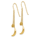 14k Yellow Gold Chain with Puffed Moon and Stars Dangle Earrings