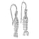 Rhodium Over Sterling Silver Polished Crystal Eye Bonefish Dangle Earrings