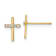 14k Yellow Gold Cubic Zirconia Cross Stud Earrings
