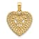 14k Yellow Gold Textured Fancy Heart Pendant