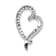 Rhodium Over 14k White Gold Diamond Heart Chain Slide