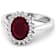 1.69ctw Red Ruby and Diamond 14K White Gold Halo Ring