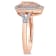 0.62ctw Morganite and 0.25ctw Diamond 14k Rose Gold Halo Ring