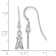 Rhodium Over Sterling Silver MLB LogoArt Los Angeles Angels Dangle Earrings