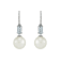 8-8.5mm Round White Freshwater Pearl, Aquamarine and Diamond Accents 14K
White Gold Drop Earrings