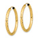14k Yellow Gold 1 3/16" Polished and Diamond-Cut Endless Hoop Earrings