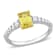 Yellow Sapphire and Diamond 14K White Gold Ring 1.10ctw