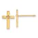 14k Two-tone Diamond-cut Cross Stud Earrings