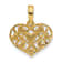 14k Yellow Gold Polished Hearts in Heart Charm