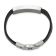 Black Leather and Stainless Steel Textured Enamel ID 7.5-inch with
.5-inch Extension Bracelet