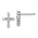 Rhodium Over 14k White Gold Polished Diamond Cross Stud Earrings
