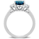 London Blue Topaz and Diamond 14K White Gold Ring 3.10ctw