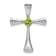 Rhodium Over 14k White Gold Peridot and Diamond Cross chain slide