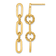 14k Yellow Gold Polished and Textured Chain Link Dangle Earrings