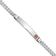 Rhodium Over 14k White Gold Medical Red Enamel Flat Curb Link ID Bracelet