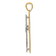 14k Two-tone Gold Polished and Textured 2 Level Cross Pendant