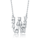 Initial W Mixed Cut CZ Pendant Necklace In Sterling Silver 18 Inch