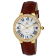 Oniss Women's Glam Collection Yellow Bezel, Brown Leather Strap Watch