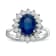2.75ctw Sapphire and Diamond Ring in 14k White Gold