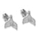 Rhodium Over Sterling Silver Polished Enameled Whale's Tail Dangle Earrings