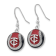 Rhodium Over Sterling Silver MLB LogoArt Minnesota Twins Enamel Earrings