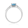 Blue Topaz with White Topaz Accents Sterling Silver Ring, 2.97ctw