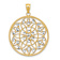 14K Two-tone Gold  Textured and Diamond-Cut Circle Pendant