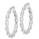 Rhodium Over Sterling Silver Twisted 3.5x35mm Hoop Earrings