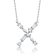 Initial X Mixed Cut CZ Pendant Necklace In Sterling Silver 18 Inch