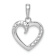 Rhodium Over 14k White Gold Polished and Textured Heart Pendant