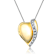 Two-Tone CZ Heart Pendant Necklace In Sterling Silver And 14K Gold Over
Sterling Silver