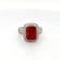 6.25 Cts Rhodochrosite and 0.99 Cts White Diamond Ring in 14K WG