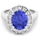 3.85ctw Violet Tanzanite and Diamond 14K White Gold Halo Ring