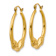 14k Yellow Gold Polished and Textured 1" Ram Hoop Earrings