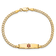 14k Yellow Gold Medical Soft Diamond Shape Red Enamel Curb link ID Bracelet
