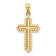 14K Two-tone Gold Diamond-Cut Cross Pendant
