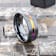 AZURE Flat Black Ceramic Ring Brushed with Rainbow Groove 8mm