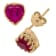 Lab Created Ruby 14K Yellow Gold Over Sterling Silver Heart Earrings 2.00ctw