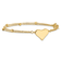14K Yellow Gold Polished and Diamond-cut Heart Beaded 2-Strand Bracelet