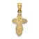 14k Yellow Gold Solid Polished and Textured Cross Pendant