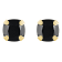 5mm Cushion Black Onyx 10k Yellow Gold Stud Earrings