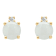 4mm Round Opal with Diamond Accents 14k Yellow Gold Stud Earrings