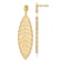 14K Yellow Gold Polished Diamond-cut Post Dangle Leaf Earrings