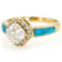 Diamond Simulant Asscher, Composite Turquoise And White Zircon Ring In
18K Gold Over Sterling Silver 2.04ctw