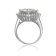 Checkerboard Square Cushion Cut Prasiolite with White Topaz Accents
Sterling Silver Halo Ring